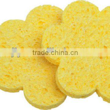 2014 Flower Shaped Yellow Facial Sponge