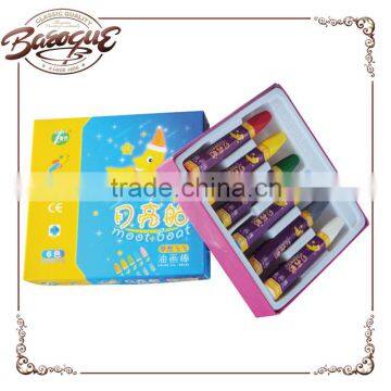 Hot Sale Washable Children Mini 6 Colours Wax Crayons, Non Toxic Oil Drawing Pastels Color Pen Set for Kids