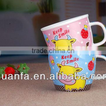 Cute cartoon printable ceramic mugs hot selling water cup