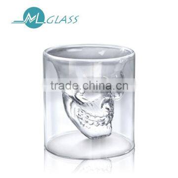 Wholesale high borosilicate glass double wall beer glass wine glass handblown cup OEM ODM 200ml