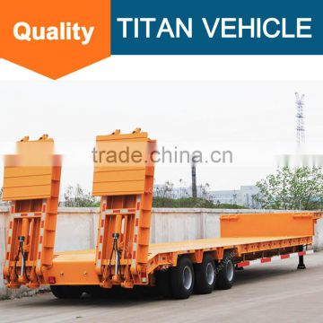 TITAN tri axel transport 40 ton 60-ton low bed semi-trailer with hydraulic ramp