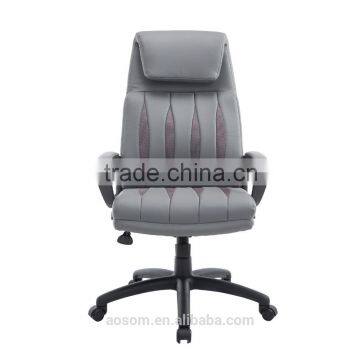 HomCom Gray High Back PU Leather Executive Office Chair