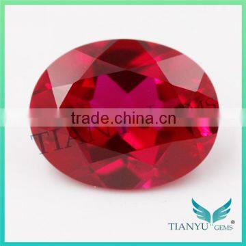 Wholesale Loose Synthetic Colored Gems Stones #8 Oval Cut Ruby Stone Corundum gemstone price