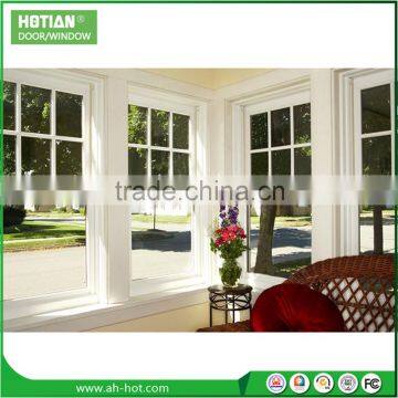 UPVC Profile Double Glass PVC Fixed Window With Grill Cheap Pvc Casement Window