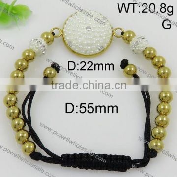 Fashion latest round shape gold beads hand bracelet