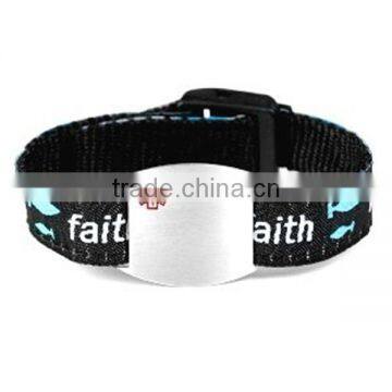 Shenzhen hot sale nylon id kids bracelet for promotion