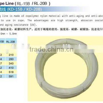 High strength rope line, monofilament fishing line