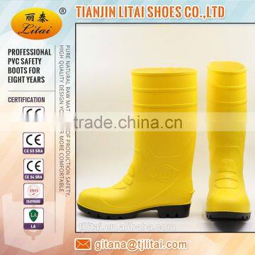 Light Yellow PVC Safety Boots /Cheap safety boots/PVC work Boots