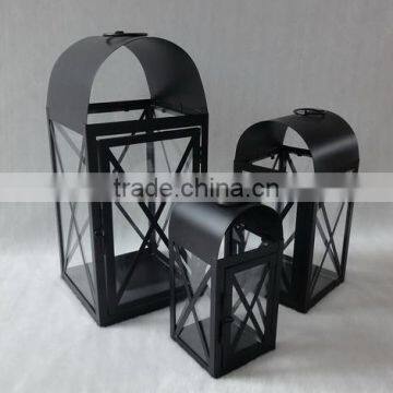 metal candle lantern set,black lantern