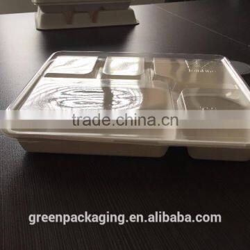 Sugarcane Bagasse 5-compartment Food Container With PET Lids photo-3