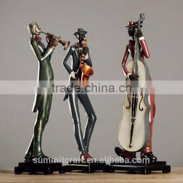 Bar Decoration American Vintage Resin Jazz Musician Statues photo-2