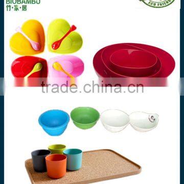 Welcome Hot design Environmental Bamboo Fiber Dinnerware Sets