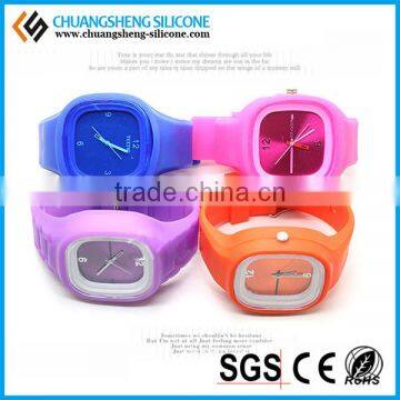 Eco-friendly Candy color silicone watch, kids available wristwatch