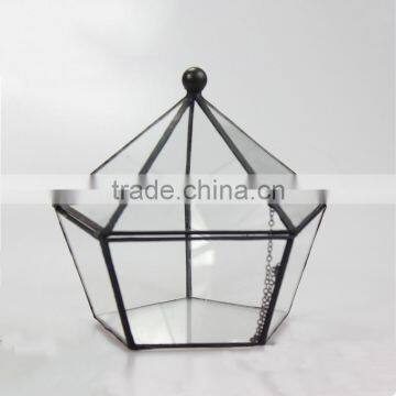 Five Face opening closed five angular geometry glass greenhouse flowers Garden Decor pots