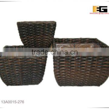 Plastic/PE Rattan Square With Liner Flower Planter photo-2