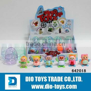 Cartoon Wind UP Plastic Egg Surprises Toys