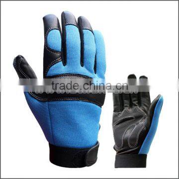 PVC Abrasion Resistantnce Goatskin Mechanic Gloves Leather Working Gloves photo-3