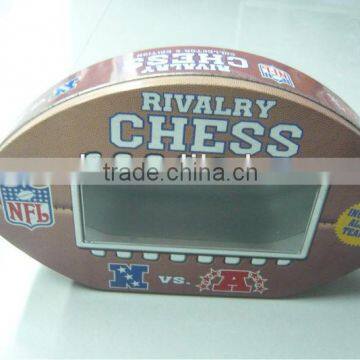 Football Shaped Tin for Chess