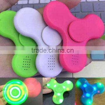 2017 Hot Tri Fidget LED Hand Spinner With Wireless Bluetooth Speaker Stress Reducer photo-3