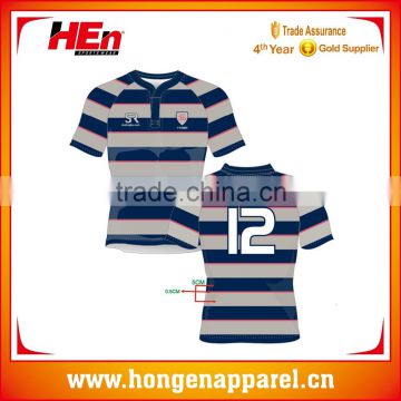 Hongen apparel Hot sale rugby sports uniform professional tight rugby match training shirts