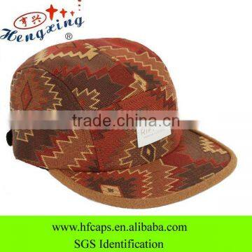 Small order 5 panel cap Aztec custom floral 5 panel fashion cap