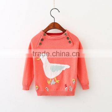 Fashon designed handmade knitting fabric baby sweater with shoulder button