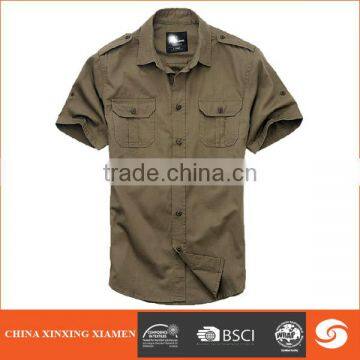 2014 Hot Sale Heavy Washed Pure Cotton Cargo Shirt For Men