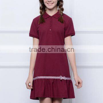 Children's College Skirt 2017 Summer School Girls Navy Style Short Sleeved Custom Dress photo-3