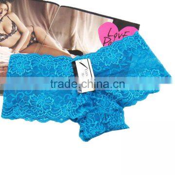 Sexy Hot Selling Underwear Transparent Lace Women Boyshorts Factory Lingerie photo-3