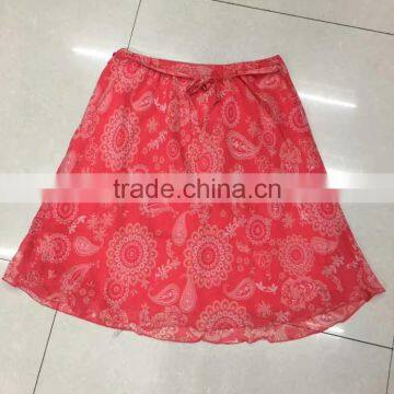 Ladies cheap stocklots printed short skirt