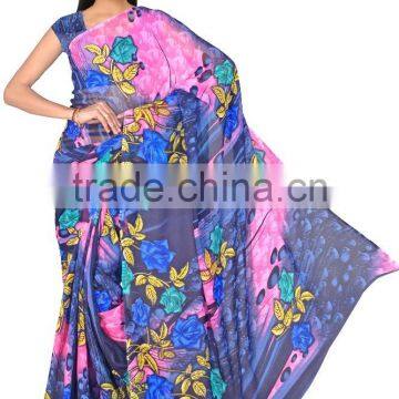 Indian Styles Printed Saree With Blouse photo-3