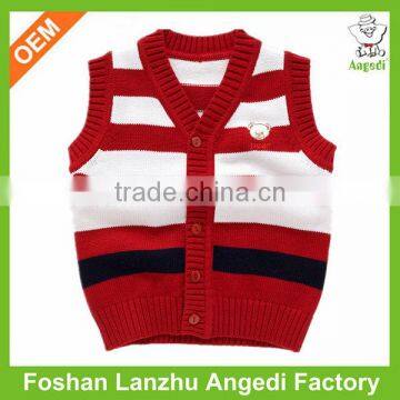 2016 custom baby boy's baby cardigan vest knitted jumper with placket