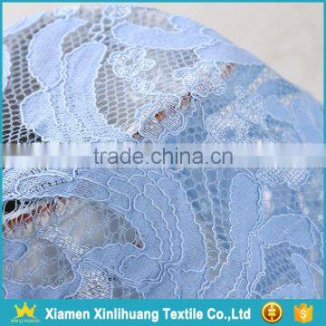 New Stylish Light Blue 100 Polyester Embroidery Lace Fabric for Dress photo-4