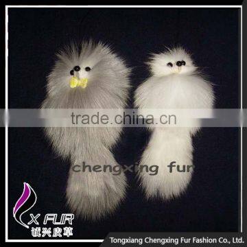 CX-R-14 Wholesale Lovely Desgin Cute Cheap Fox Fur Custom Keychain photo-3