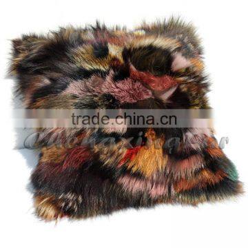CX-D-107D Best Design Elephant Pillow Covers Real Fox Fur Decorative Sofa Cushion Cover Wholesale 2016 photo-3