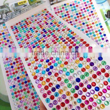 Custom Multi Mix Color Five Star Shape Self Adhesive Diy Gem Rhinestone Acrylic Sticker photo-6