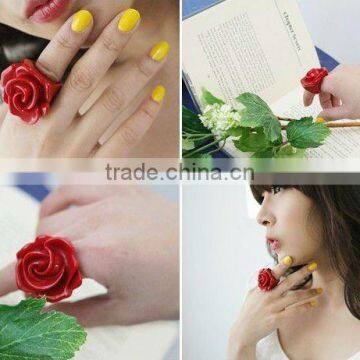 fashion rose rings, fashion enamel rings, fashion woman rings