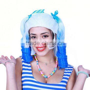 New Fashion Stylish Women Long Full Curly Cosplay Accessories Colorful Fantasy Women Party Halloween Wigs photo-3