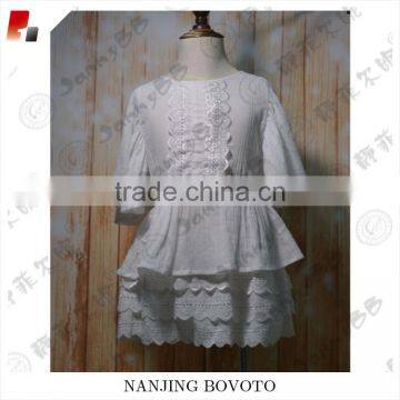 hot sale summer girls new design blank white dress