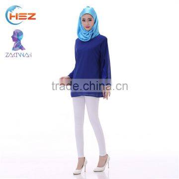Zakiyyah 5517 China Supplier Ethnic Islamic Short Blouse Kaftan Tops Abaya for Malaysia Women Thick Chiffon Clothing