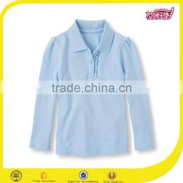 Ruffle Collar Polo t Shirts Long Sleeve100% Cotton Dri Fit Polo Shirts