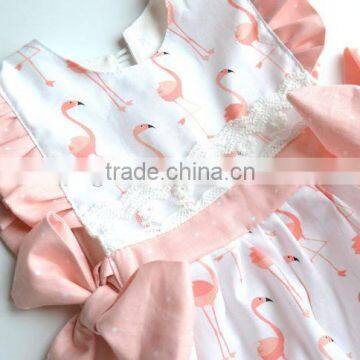 Baby Girls Flamingo Romper Toddler Girls Bubble Playsuit photo-2