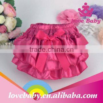 Wholesale Solid Color Baby Bloomers Fashional Satin Bloomers With Butterfly Knot photo-6