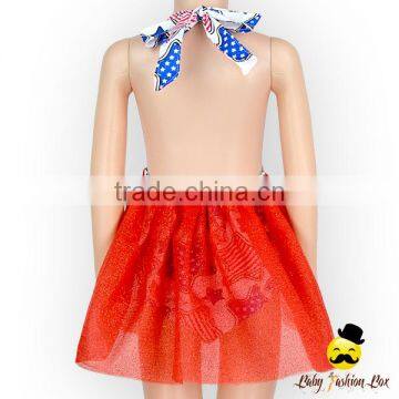 New Model Design Halter Backless Red Type Toddler Girl Birthday Romper Sequined Shine TuTu Puffy Princess Dress