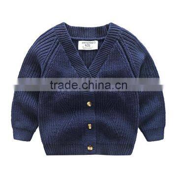 S33461W Boy Sweaters Pure Color 100% Cotton Knitted Pullover Sweaters photo-4