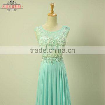 Long Floor-length A Line Beaded Bridesmaid Dress photo-3