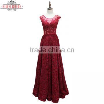 OEM Long Floor-length Red Beaded Evening Dress