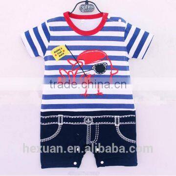 Baby Jumpsuit Print Cartoon Animal Summer Short Sleeve Romper Set photo-5