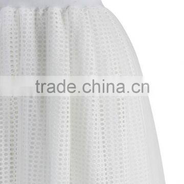 2016 Guangzhou Shandao Factory Custom Summer Women High Fashion White Ruffle Knee Length Tulle Tutu Skirt photo-3