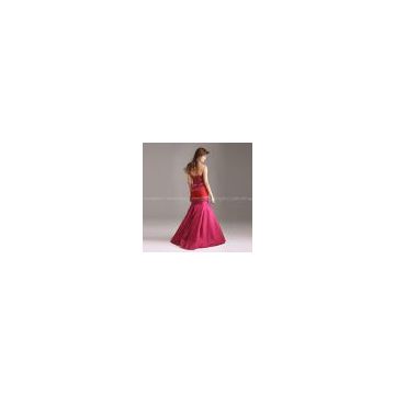 Chic Trumpet Mermaid Sweetheart Strapless Floor-length Taffeta Beading Ruffled Evening Dress